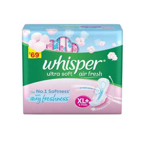 Buy Whisper Ultra Soft Sanitary Pads - 6 Pieces (XL PLUS ) - Purplle