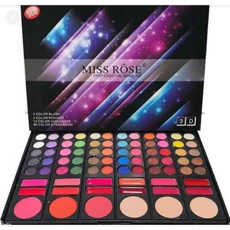 MISS ROSE All In 1 Makeup Kit, 60 Eyeshadow, 12 Lipstick, 3 Blusher & 3 Face Compact 7001-015W