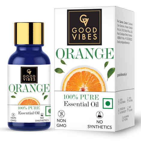 Buy Good Vibes Orange 100% Pure Essential Oil | Skin Brightening, Hair Growth | 100% Natural, No GMO, No Synthetics, No Animal Testing (10 ml) - Purplle