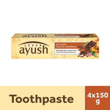 Buy Lever Ayush Anti-Cavity Toothpaste (150 g) (Pack Of 4) - Purplle