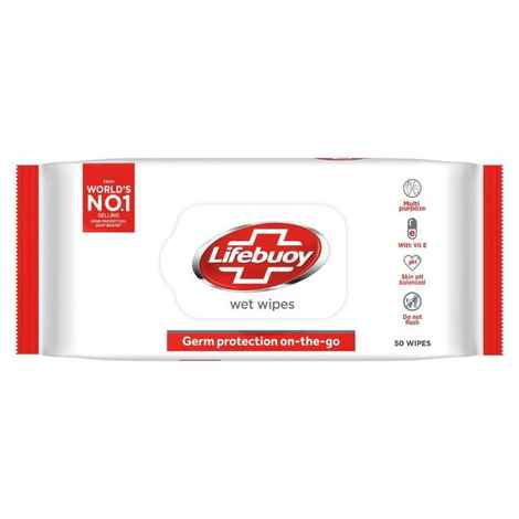 Lifebuoy Wet Wipes Germ Protection On the Go (50 wipes)
