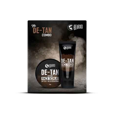 Beardo De-Tan Face Wash and De-Tan Face Scrub Combo (Pack of 2 ) with Gift Box