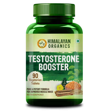 Buy Himalayan Organics Testosterone Booster | Supports Muscle & Energy Boost | With Vitamin D3, Magnesium, Zinc, Tribulus, Ashwagandha & Safed Musli | 90 Veg Tablets - Purplle
