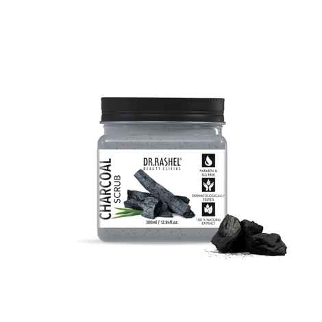 Buy Dr.Rashel Whitening Charcoal Face and Body Scrub For All Skin Types (380 ml) - Purplle
