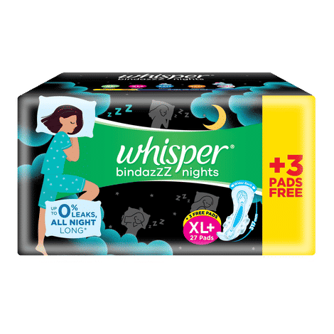 Buy Whisper Ultra Overnight Sanitary Pads with Wings - 30 Pieces (XL Plus) - Purplle
