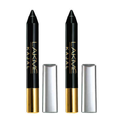 Buy Lakme Black Kajal (2 g) + Lakme Dual Sharpener (7 g) - Purplle