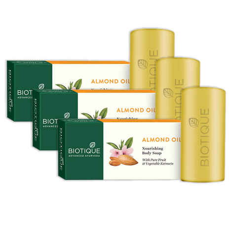 Biotique Almond Oil Nourishing Body Soap (150 g) Pack of 3