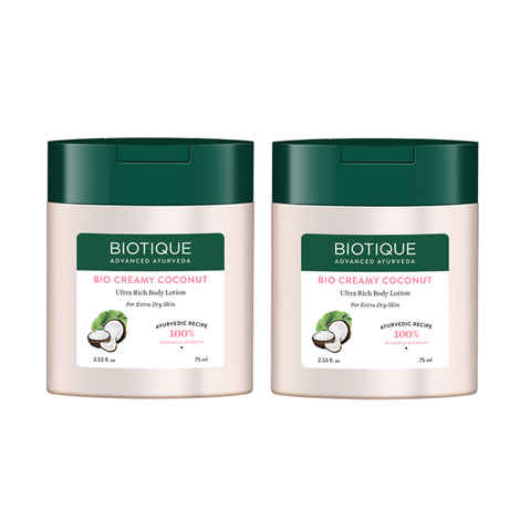 Biotique Bio Creamy Coconut Ultra Rich Body Lotion (75 ml) Pack of 2