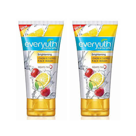 Buy Everyuth Naturals Brightening Lemon and Cherry Facewash (50 g) Pack of 2 - Purplle