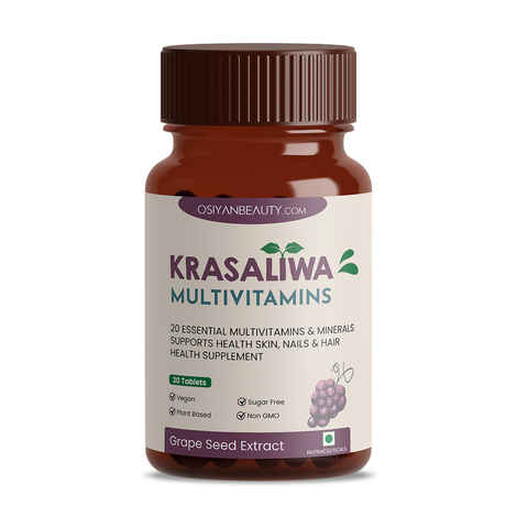 Buy Krasaliwa Multivitamin & Minerals Tablets with Grape seed Extract, Biotin, Zinc and more for complete health.Pack of 1 (30 Tablets) - Purplle