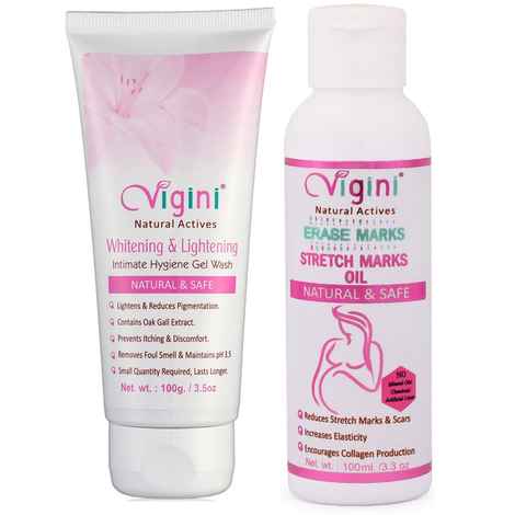 Buy Vigini 100% Natural Actives Intimate Feminine Hygiene Non Greasy Unlike Serum Vaginal Lightening Whitening Gel Stretch Marks Scar Removal Cream oil with Bio Oil for Women (200 g) - Purplle