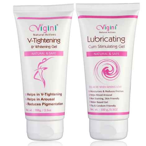 Buy Vigini 100% Natural Actives Vaginal V-Tightening & Whitening Gel and Lubricant Lubricating Cum Stimulating Gel (200 g) - Purplle