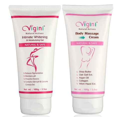 Buy Vigini 100% Natural Actives Body Toner Gel Cream Anti Aging+Intimate Feminine Vaginal Hygiene Lightening Whitening Moisturizing Deodorant Gel Non Staining Wash able unlike Serum Oil Maintains pH (200 g) - Purplle