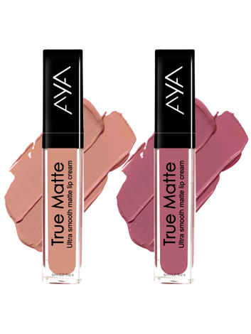 Buy AYA True Matte Liquid Lipstick, Combo Pack of 2, Pink Nude and Brown Nude - Purplle