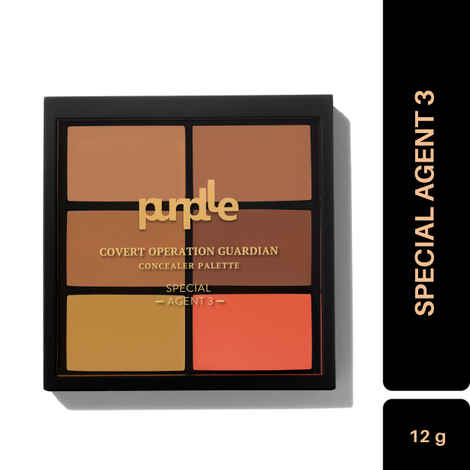 Purplle Concealer Palette Covert Operation Guardian | Dark Skin| Medium to buildable coverage | Cruelty Free| Conceal, Contour, Colour Corrector| Matte - Special Agent 3 (12 g)