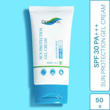 Buy DermDoc UVA & UVB Broad Spectrum Sunscreen with SPF 30 & PA+++ (50 gm)|For All Skin Type|No White Cast, Water & Sweat Resistant|Paraben Free, Sulfate Free, Cruelty Free - Purplle