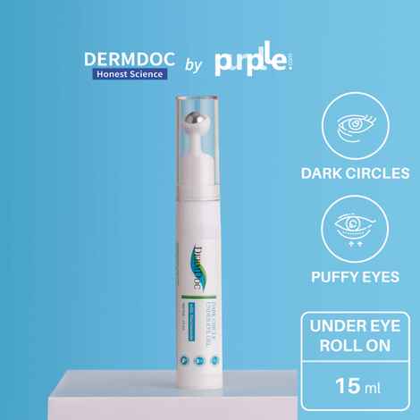 Buy DermDoc by Purplle Under Eye Roll On with Niacinamide (15ml) | For All Skin Types | Lightweight, Absorbs Quickly, Reduces Appearance of Dark Circles, Soothes Puffy Under Eyes | Paraben Free, Sulfate Free, Cruelty Free - Purplle