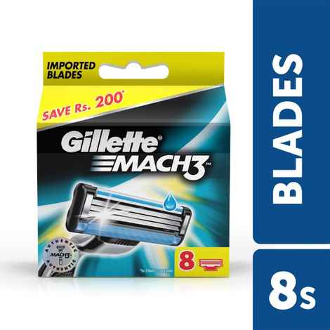 Buy Gillette Mach 3 Manual Shaving Razor Blades (Cartridge) 8s pack - Purplle