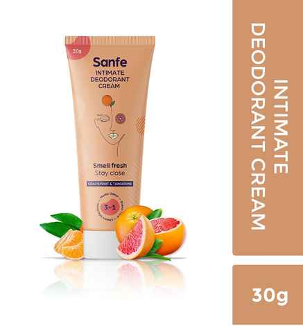 Buy Sanfe Intimate Deodorant Cream 30g - Control Sweat & Foul Smell in Underarms and Bikini Area - Sensitive Skin-Friendly Fragrance (Multicolor) - Purplle