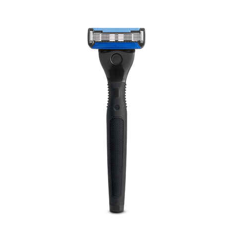 USTRAA Gear 5 Shaving Razor (Handle + Blade) - Black - 5-Blade Platinum coated blades with lubrication strips