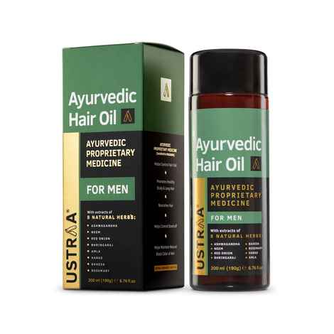 Buy Ustraa Ayurvedic Hair Oil 200ml - with 8 Natural Herb extracts, Controls hair fall, Fights Dandruff, Ayurvedic Nourishment for Hair Hair Oil (200 ml) - Purplle