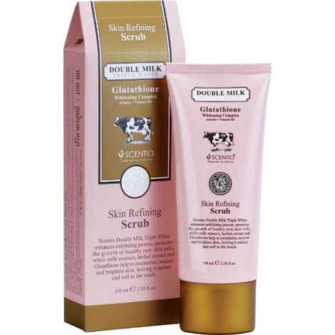 Buy Scentio Double Milk Triple White Skin Refining Scrub, (100 ml) (Made In Thailand) - Purplle