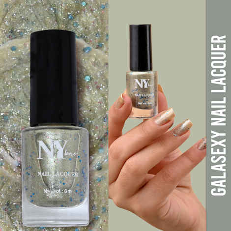 Buy NY Bae Galasexy Nail Lacquer - Starry Nights 02 (6 ml) | Green Blue | Shimmer Finish | High Colour Payoff | Chip Free | Long lasting | Cruelty Free - Purplle