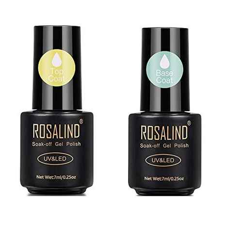 Buy ROSALIND Gel Nail Polish Manicure Set UV LED Painting Gel Varnish 8ml Semi Permanent Polish (RL-7ML-BASE + Top Coat) - Purplle