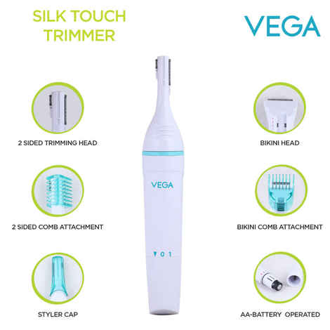VEGA Silk Touch Eyebrow, Underarms & Bikini Trimmer for Women, (VHBT-01)