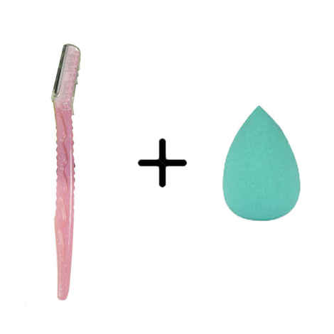 Gorgio Professional Sensitive Skin Face Blade Razor With Beauty Blender (Color May Vary) (Gtb008)