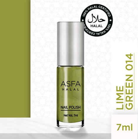 Buy Asfa Halal Nail Polish, Creame Matte , Lime Green 014, (7 ml) - Purplle