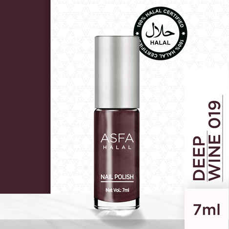 Buy Asfa Halal Nail Polish, Creame Matte , Deep Wine 019, (7 ml) - Purplle