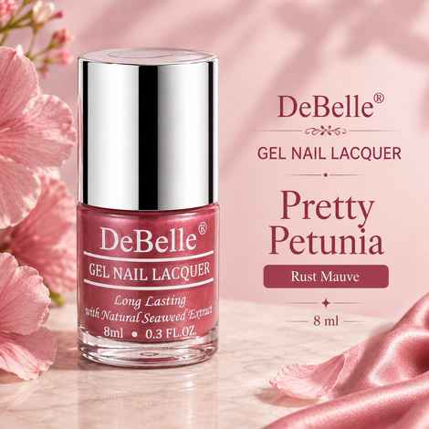 DeBelle Gel Nail Lacquer Glossy Pretty Petunia - Rust Mauve, (8 ml)