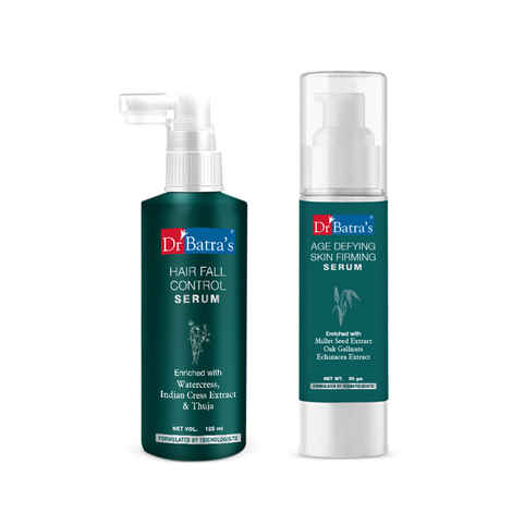 Dr Batra's Hair Fall Control Serum-125ml and Age defying Skin firming Serum - 50 g (Pack of 2 for Men and Women)