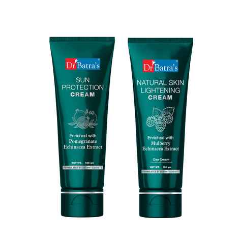 Buy Dr Batra's Sun Protection Cream - 100 gm and Natural Skin Lightening Cream - 100 gm ( Pack of 2 Men and Women) - Purplle