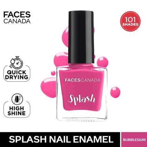 Buy FACES CANADA Ultime Pro Splash Nail Enamel - Bubblegum 104 (8ml) | Quick Drying | Glossy Finish | Long Lasting | No Chip Formula | High Shine Nail Polish For Women | No Harmful Chemicals - Purplle