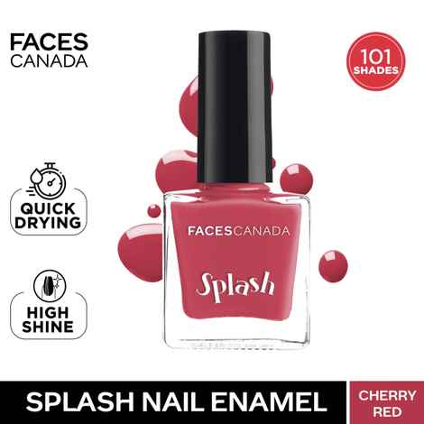 Buy FACES CANADA Ultime Pro Splash Nail Enamel - Cherry Red 110 (8ml) | Quick Drying | Glossy Finish | Long Lasting | No Chip Formula | High Shine Nail Polish For Women | No Harmful Chemicals - Purplle