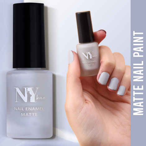 Buy NY Bae Matte Nail Enamel - Eggs Benedict 19 (6 ml) | Grey | Luxe Matte Finish | Highly Pigmented | Chip Resistant | Long lasting | Full Coverage | Streak-free Application | Vegan | Cruelty Free | Non-Toxic - Purplle