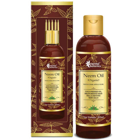 Buy Oriental Botanics Organic Neem Oil 200ml for Hair and Skin Care - With Comb Applicator - Pure Oil with No Mineral Oil, Silicones - Purplle