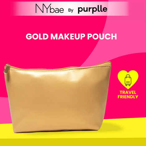 Buy NY Bae Gold Makeup Pouch 1 Pc - Purplle