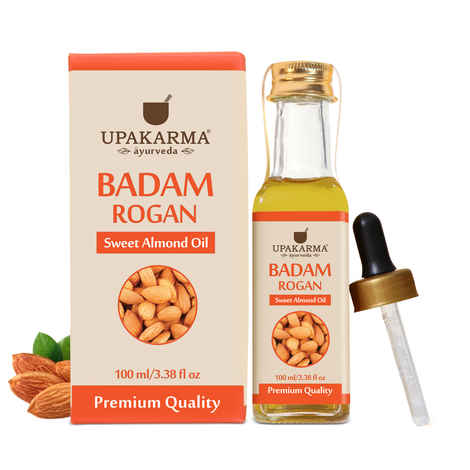 Buy UPAKARMA Ayurveda Natural Cold Pressed Sweet Almond Oil, Badam Rogan for Hair, Skin and Body - 100 ML- Pack of 1 - Purplle