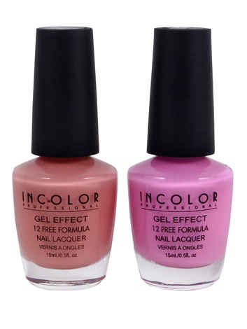 Buy Incolor Gel Effect Nail Paint Combo Pack 2 07 15 Ml - Purplle