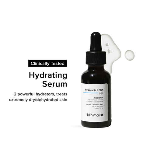 Buy Minimalist 2% Hyaluronic Acid + PGA Face Serum With Aquaporin Booster + Copper + Biosaccharide, 30 ml - Purplle