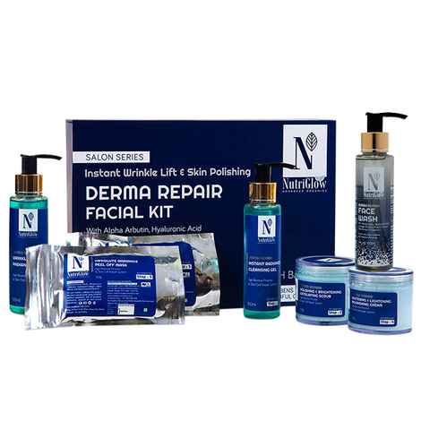 Buy NutriGlow Advanced Organics Derma Repair Facial Kit 500 gm And Derma Repair Face Wash (100 ml) / Instant Wrinkle Lift & Skin Polishing - Purplle