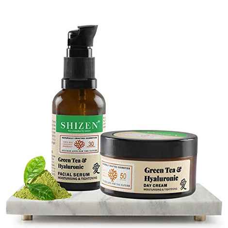 Buy SHIZEN Moisturizing Green Tea & Hyaluronic Face Cream (50 gm) With Green Tea & Hyaluronic Face serum (30 ml)/ Day Cream/ Natular Glow/ Repair Skin Cells - Purplle