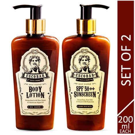 Buy ESCOBAR Combo of 2 Body Lotion (200 ml) and SPF 50++ Sunscreen (200 ml) - Purplle
