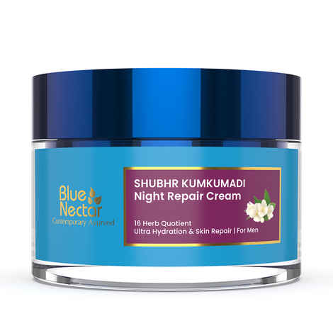Buy Blue Nectar Jasmine & Pachouli Nourishing Night Repair Cream (Men, 16 Herbs, 50 gm) - Purplle
