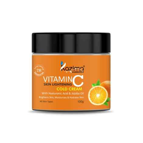 Buy KAZIMA VITAMIN-C SKIN LIGHTENING COLD CREAM (100g) with Hyaluronic Acid & Jojoba Oil For Brightens Skin Moisturizes & Hydrates Skin - Purplle