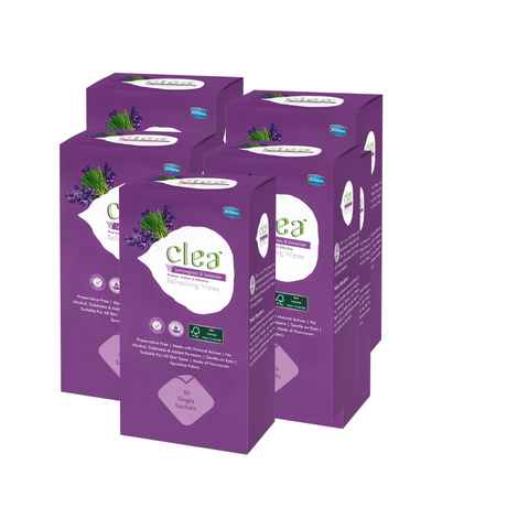 Clea Refreshing Wipes Lemongrass & Lavender (10 Wipes per pack) Pack of 5