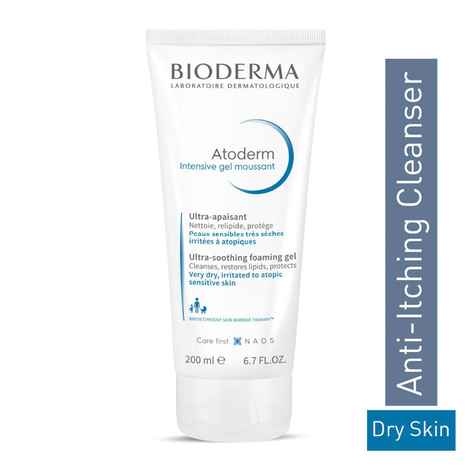 Buy Bioderma Atoderm Intensive Gel Moussant Ultra Soothing Foaming Gel Wash For Infants, Babies, Teens and Adults, 200ml - Purplle